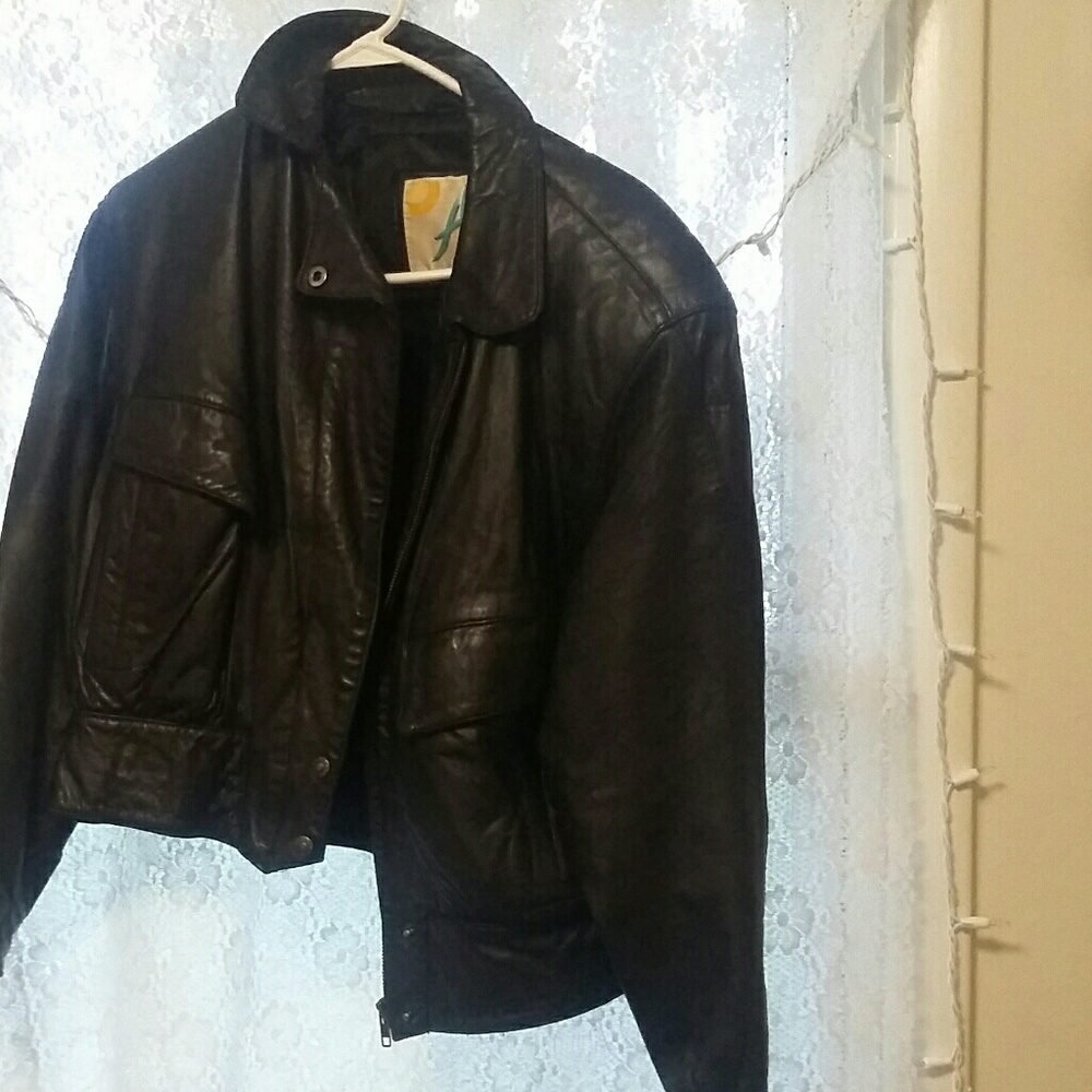 A vintage leather jacket